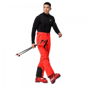 Spodnie Narciarskie Męskie Jack Wolfskin Great Snow Czerwone | QR7451026