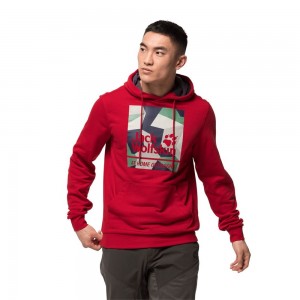 Zworki Męskie Jack Wolfskin 365 Hideaway Hoody Czerwone | NG7869523