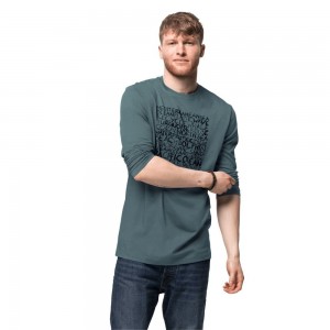 Zworki Męskie Jack Wolfskin Ocean Longsleeve Głęboka Zielone | JZ4352079
