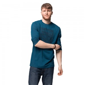 Zworki Męskie Jack Wolfskin Ocean Longsleeve Ciemny | LQ1075389